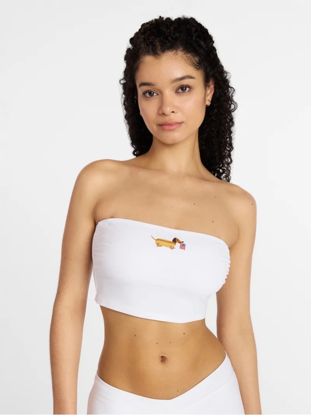 No Boundaries Women's Embroidered Bandeau Cropped Tankini Top NWT